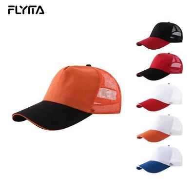 China COMMON New Design Baseball Caps Embroidery Logo Snap Back Sports Caps Cotton Outdoor 5 Panel Mesh Custom Trucker Hat for sale