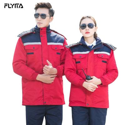 China Keep Hi Vis Reflective Work Uniform Hot Customized Long Sleeve Polyester Cotton Safety Work Clothes Workwear Jacket Custom Logo for sale