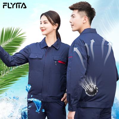 China Breathable Clothing Logo Air Conditioner Uniform Custom Made OEM Cotton Construction Workwear Wholesale Durable and Breathable Long Shirt Industrial Sleeve for sale