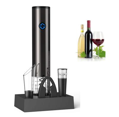 China Amazon 2021 Hit Products Rechargeable Hot Electronic Wine Opener Electric Corkscrew Wine Opener Gift Set With Filling Holder for sale