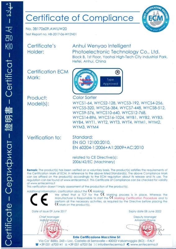 CE - Anhui Wenyao Intelligent Photoelectronic Technology Co., Ltd.