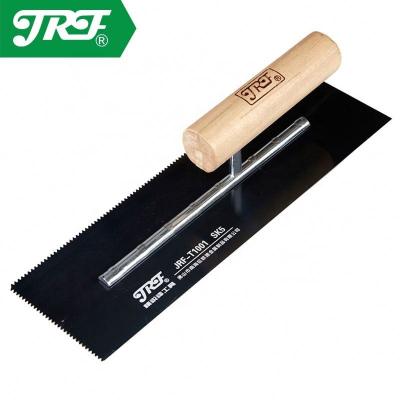 China Wood Sawtooth Handle Masonry Building Brick Laying Drywall Plastering Trowel for sale