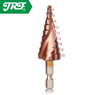 China JRF High Quality M35 Step Drill Fast Working Universal Pagoda Drill Bits Solid Drilling Tool for sale