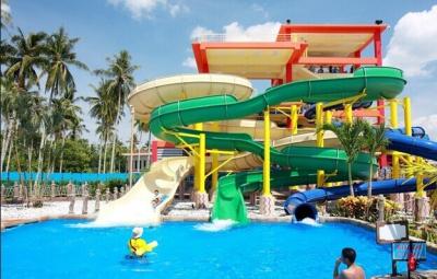 China Theme Amusement Water Park Slides 3 Lane Rainbow With 5m Platform Height for sale