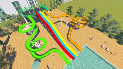 China Amusement Park Fiberglass Water Park Slides , Hotel Custom Pool Slides for sale