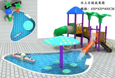 China Kids Fiberglass Aqua Park Equipment , Funny Mini Water Park Mushroom for sale