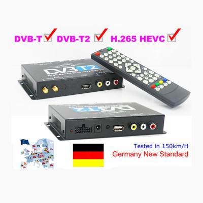 China Auto Mobile H.265 DVB-T265 Germany DVB-T2 H.265 HEVC Car Digital TV Receiver Box for sale