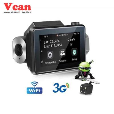 China Android NIGHT VISION Rearview Video Recorder 5.1 Dash Cam Car DVR Camera GPS Recorder 3G WiFi Dual Lens WDR Smart Black Box Vcan1608 for sale