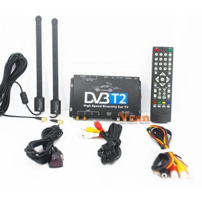 China dvb-t2 with Two Antenna Car DVB-T22 Tuner Antenna Diversity Digital TV Receiver Russia Thailand DVB-T22 for sale