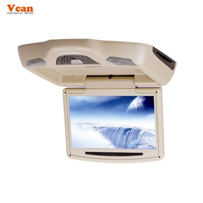 China RGB 10.2 Inch Car Flip Down Roof Monitor 270 16:9 Cheap Roofmount 4:3 Digital Screen Black Gray Beige Ceiling Pivot Screen for sale