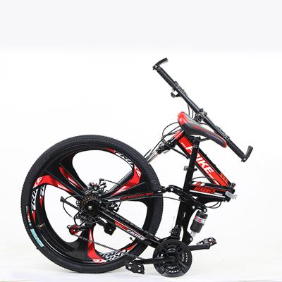 China Factory Sale 26 Inch Folding Bike High Carbon Steel Bicycle 21 Speed ​​Foldable Mountain Bike for sale