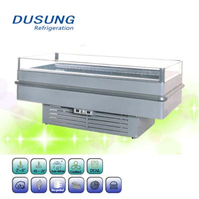 China Dual-temperature Display Commercial Deep Freezer Frozen Food Fridge for sale