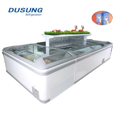 China Commercial Ice Cream Island Single-Temperature Supermarket Refrigerated Display Cabinet for sale