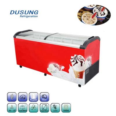 China Single-Temperature Sliding Glass Door Commercial Display Ice Cream Fridge for sale