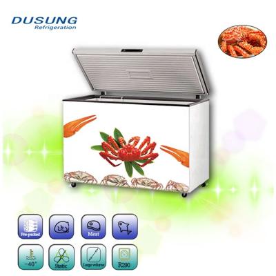 China Single-temperature Commercial Supermarket Solid Door Ice Cream Chest Freezer for sale