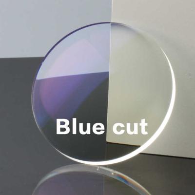 China Delivery Bluecut No Base Color 1.56 Single Vision Optical Lens Anti Blue Ray Glasses Lens for sale