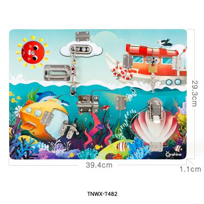 China DIY TOY Onshine Educational Wooden Toys Ocean Vehicle City Road Lock Puzzle Toys For Children for sale