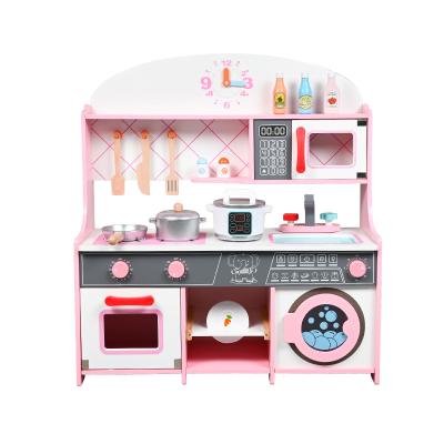 China Improve hands-on ability and find new great fun play kitchen family kitchen table children's simulation kitchen toys set wooden toy kitchen for sale