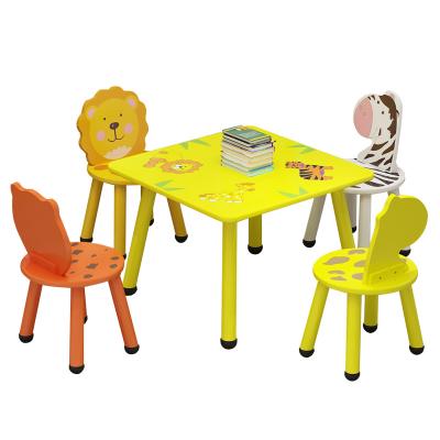 China Modern Children's Table Game Table Household and Chair Baby Toy Wooden Table and Chair Set for sale