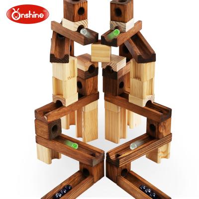 China Building Block Toy 60pcs Wood Grain Block Set Marble Building Block Creative Children Educational Toy for sale