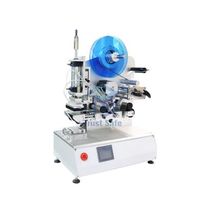 China TS-618 High Precision Food Round Bottle Electric Automatic Labeling Machine Small Flat Plastic Glass Bulb Cans Labeling Machine for sale