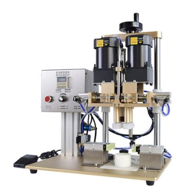 China TS-6300 Semi Auto Food Auto Table Srcew Machine Semi Automatic Glass Pet Bottle Lid Screw Thread Plastic Capping Machine For Lid SCR for sale