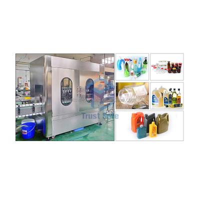 China Servo system with PLC control panel TS-SF automatic 4 head piston filler machines piston body wash dish lotion shampoo liquid soap liquid filling machine for sale