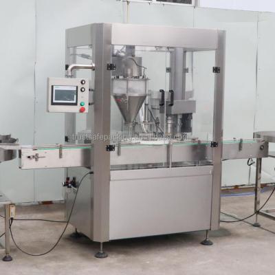 China F1 Food Glass Bottle Full Automatic Rotary Plastic Sugar Chilli Powder Filling Capping Machine for sale