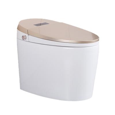 China WC One Piece Electric Heated Smart Bathroom Automatic Smart Ceramic WC Floor Floor Standing Toilet Automatic Operation for sale