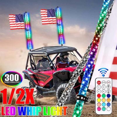 China Decoration & Led Whip Light With Warning Turn Signal & Brake Light 2ft 3ft 4ft 5ft 6ft Led Flagpole Whip Light LED APP& Remote Control Flagpole Lamp for sale