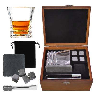 China 2022 Men's Gift Set Men's Choice Leader Best 10 Ounce Whiskey Glass Set Valentines Day Gift With Wooden Box For Sale for sale