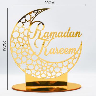 China Wholesale Golden Ramadan Acrylic Craft Booth Decoration Amazon Indoor Hot Selling for sale