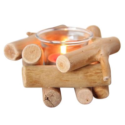 China Hot Selling Amazon Crafts Home Decoration Artificial Wooden Holiday Christmas Halloween Candlestick Wedding Indoor Outdoor Decoration for sale