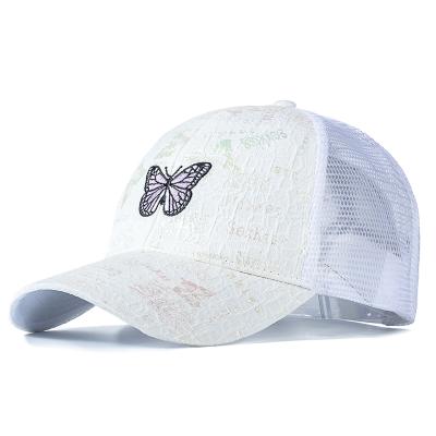 China Custom Logo New Cotton Polyester Butterfly Baseball Cap Men Hats Baseball Cap COMMON Adjustable Trucker Hat for sale