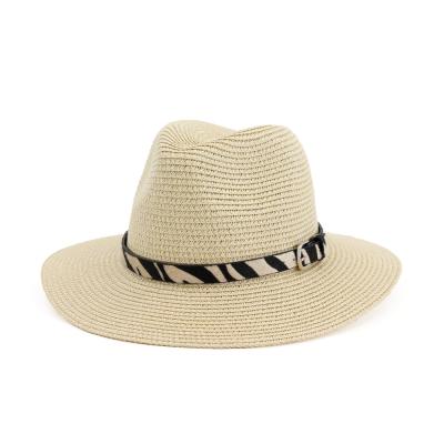 China Fashionable Adjustable Beach Straw Sun Hat Summer Straw Woven Sun Hat Floppy 6 Picture Colors for sale