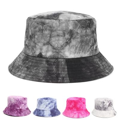 China Double Sided Character Ink Painting Fisherman Hat Men And Women Basin Hat Tie Dye Sunscreen Sun Hat for sale