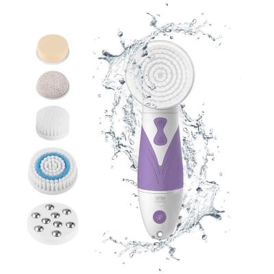 China Skin Tightening Brush IPX7 Waterproof Electric Facial Cleansing Battery Operated Deep Cleansing And Spin Scrubber Skin Care Products for sale