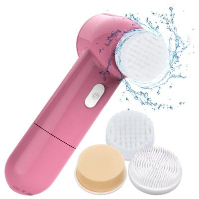 China High Quality ABS+TPR 3 in 1 Sonic Face Scrubbers IPX7 Brush Waterproof Electric Face Cleaning Detergent with Silicone Head for sale