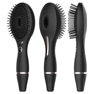 China Round Rechargeable Hair Brush With Developed Ionic Hair Therapy LED Light Massage Hair Brush Round For Hair Static Electricity, Main Message for sale