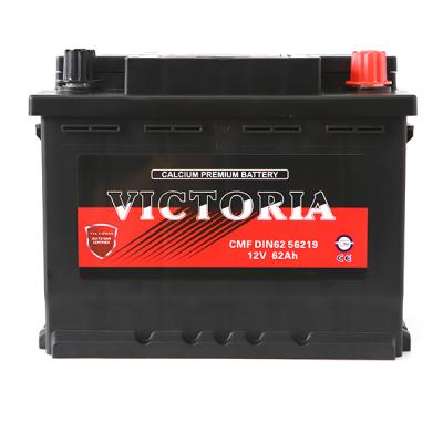 China High Quality Maintenance Free Car Engine Starter Din62 56219 12v 62ah Lead Acid Car Starting Auto Battery for sale