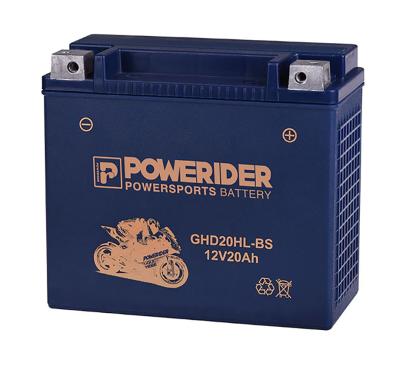 China Motorcycle Starter Battery GEL 12V 20Ah GYZ20HL Motorcycle Starter Maintenance Free Lead Acid Battery For Harley for sale