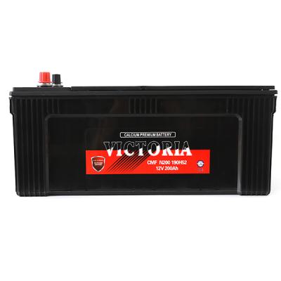 China Car Engine Start N200 12v 200ah Maintenance Free Lead Acid Car Starting Auto Battery Truck Battery for sale