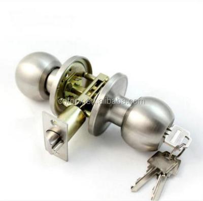 China Door Stainless Steel Bathroom Round Lock Door Knobs Set / Bathroom With Key / Round Door Lock for sale