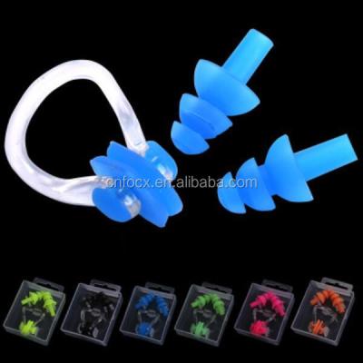 China Silicone Waterproof Nose Clip Waterproof Swimming Ear Plugs/Swimming Nose Clip/Swimming Earplugs With Box for sale