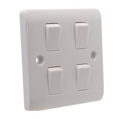 China UK Standard 4 Gang 2 Way Switch Bakelite Electrical Wall Switch for sale