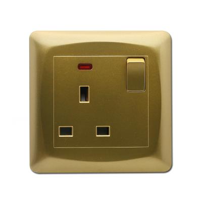 China Flat 1 Gang 13A Socket English Standard Residential / Multipurpose Colored British Electrical Wall Socket for sale