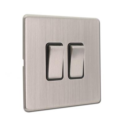 China Metal Hardware 2 Way Switch Stainless Steel Panel Push Button Switch Electrical Wall Switches for sale