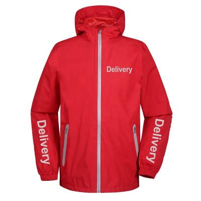 China Custom Logo Rider Courier Staff Workwear Uniform Food Delivery Rain Recycling Rain Jacket Waterproof for sale