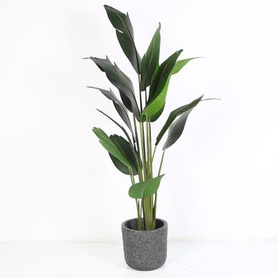 China Hot Selling Environmentally Friendly Plant Traveler Artificial Banana Grow Leaves Potted Artificial Green Plant Bonsai Tree for sale