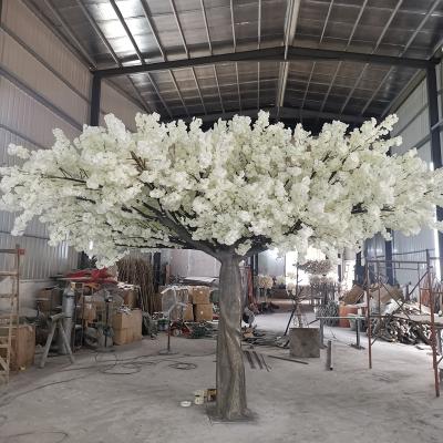 China Contemporary High End White Tall Cherry Blossom Tree Artificial Tree For Fashion Store Decoration for sale